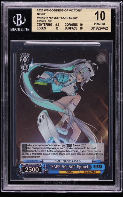 2025 Weiss Schwarz Goddess Of Victory NIKKE "SAFE 50-50" SR Epinel #S117-E105 BGS 10 PRISTINE