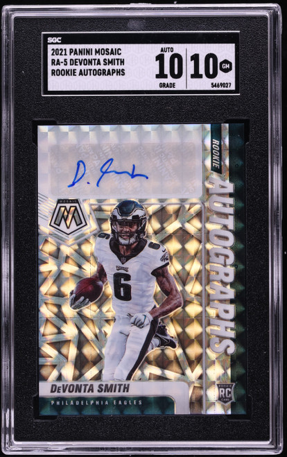 2021 Panini Mosaic Devonta Smith ROOKIE AUTO #RA-5 SGC 10 GEM MINT