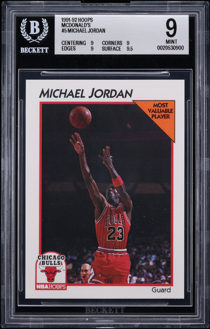 1991 Hoops McDonald's Michael Jordan #5 BGS 9 MINT (9/9/9/9.5) front