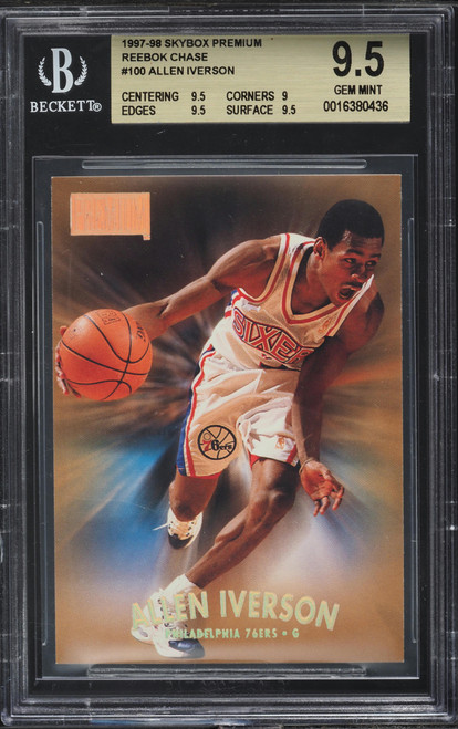 1997 Skybox Premium Reebok Chase Bronze Allen Iverson #100 BGS 9.5 GEM MINT