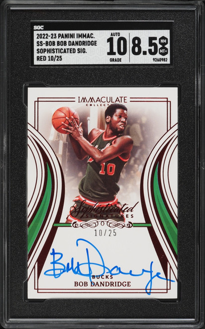 2022 Immaculate Collection Sophisticated Red Bob Dandridge AUTO JERSEY # 10/25 #SS-BOB SGC 8.5