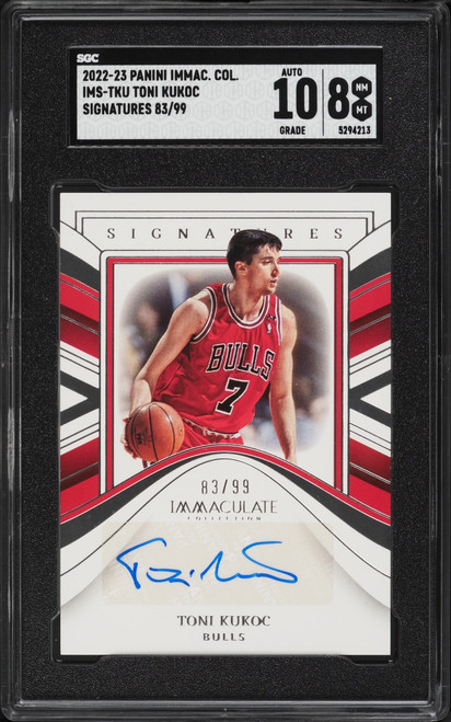 2022 Immaculate Collection Toni Kukoc AUTO /99 #IMS-TKU SGC 8 NM-MT