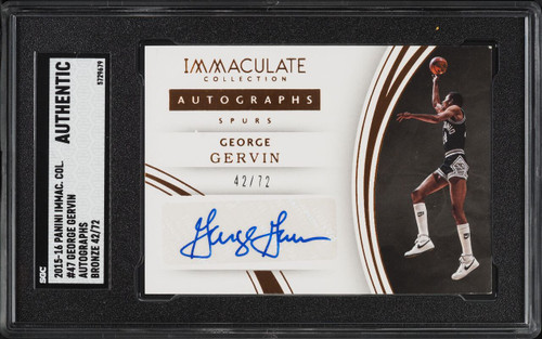 2015 Immaculate Collection Bronze George Gervin AUTO /72 #47 SGC AUTH