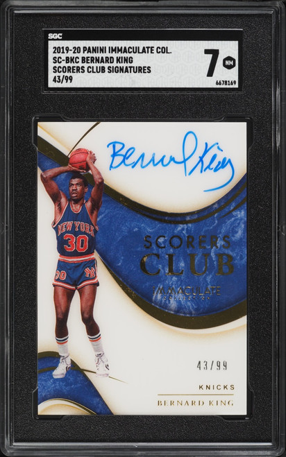 2019 Immaculate Collection Scorers Club Bernard King AUTO /99 #SC-BKC SGC 7 NRMT