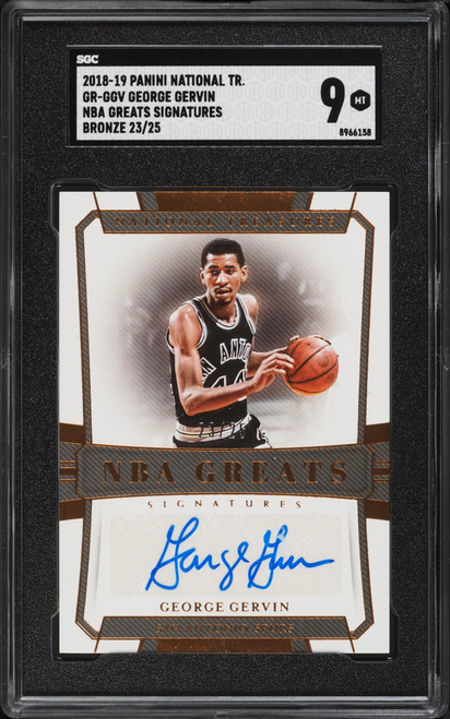 2018 National Treasures NBA Greats Bronze George Gervin AUTO /25 #GR-GGV SGC 9 MINT