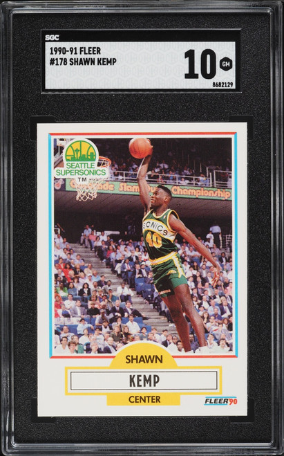 1990 Fleer Basketball Shawn Kemp ROOKIE #178 SGC 10 GEM MINT