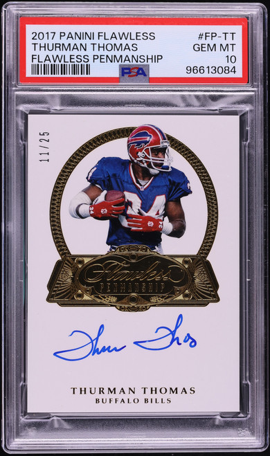 2017 Panini Flawless Penmanship Thurman Thomas AUTO /25 #FP-TT PSA 10 GEM MINT