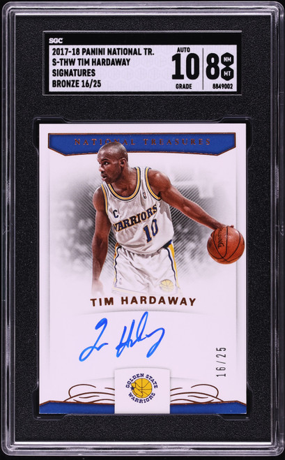 2017 National Treasures Bronze Tim Hardaway AUTO /25 #S-THW SGC 8 NM-MT