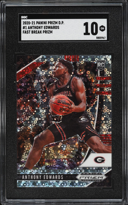 2020 Panini Prizm Draft Picks Fast Break Anthony Edwards ROOKIE #1 SGC 10 GEM MINT
