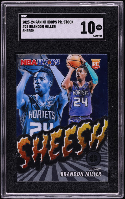 2023 Hoops Premium Stock Sheesh Brandon Miller ROOKIE #25 SGC 10 GEM MINT