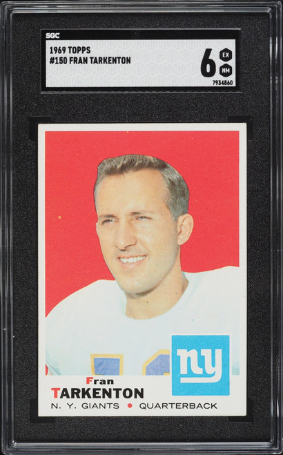1969 Topps Football Fran Tarkenton #150 SGC 6 EXMT