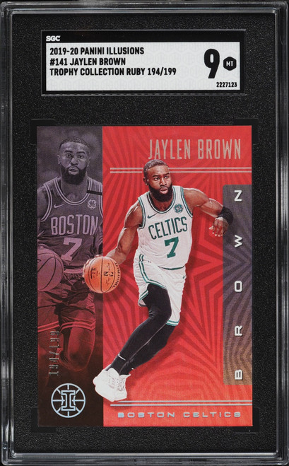 2019 Panini Illusions Trophy Collection Ruby Jaylen Brown /199 #141 SGC 9 MINT