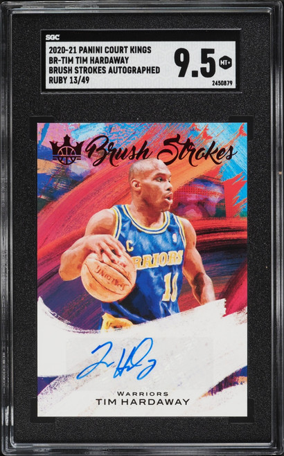 2020 Panini Court Kings Brush Strokes Ruby Tim Hardaway AUTO /49 #BR-TIM SGC 9.5 MINT+