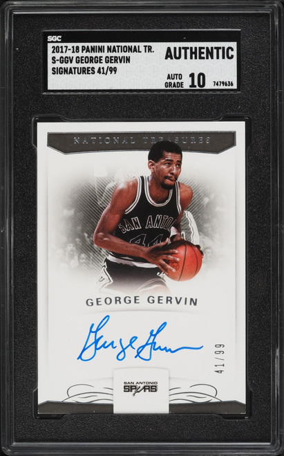 2017 National Treasures George Gervin AUTO /99 #S-GGV SGC AUTH