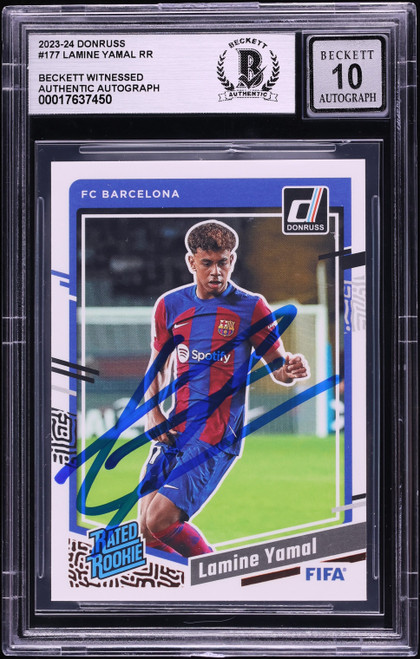 2023 Donruss Soccer Lamine Yamal ROOKIE AUTO #177 BAS BGS AUTH