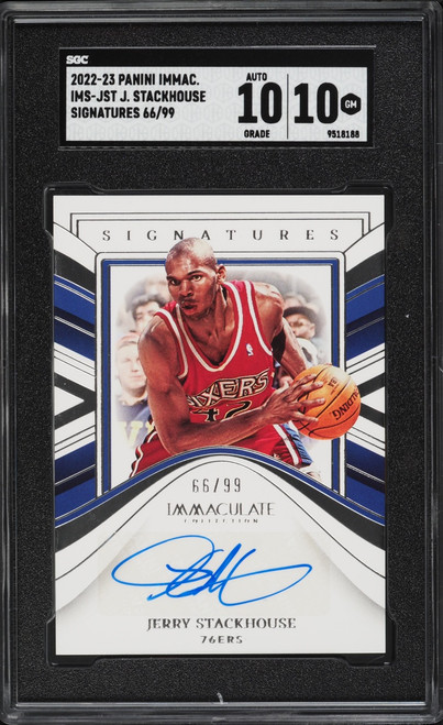 2022 Immaculate Collection Jerry Stackhouse AUTO /99 #IMS-JST SGC 10 GEM MINT