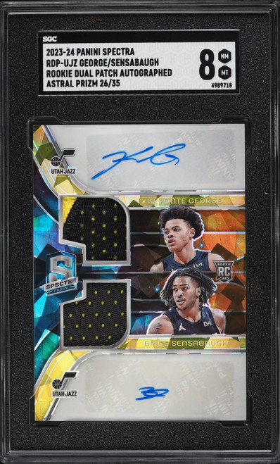 2023 Panini Spectra Astral Prizm Brice Sensabaugh ROOKIE PATCH AUTO /35 #RDP-UJZ SGC 8 NM-MT