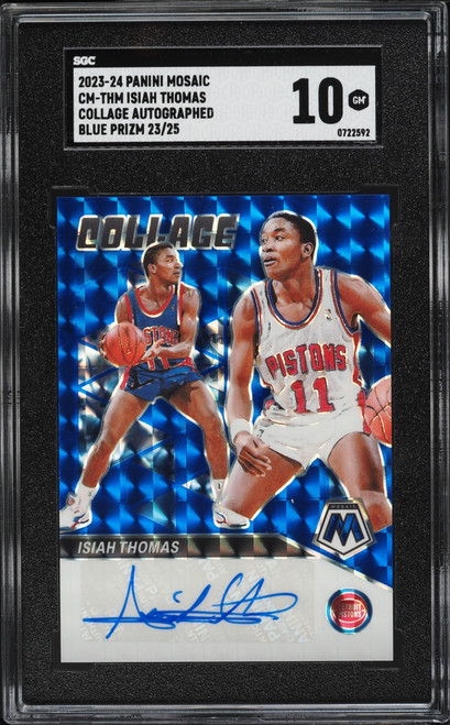 2023 Panini Mosaic Collage Blue Prizm Isiah Thomas AUTO /25 #CM-THM SGC 10 GEM MINT
