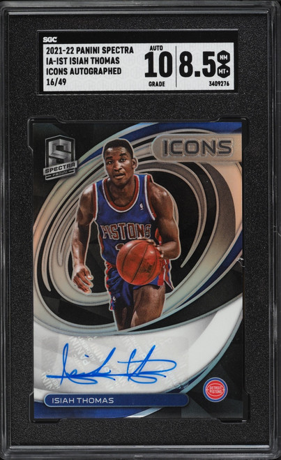 2021 Panini Spectra Icons Isiah Thomas AUTO /49 #IA-IST SGC 8.5 NM-MT+