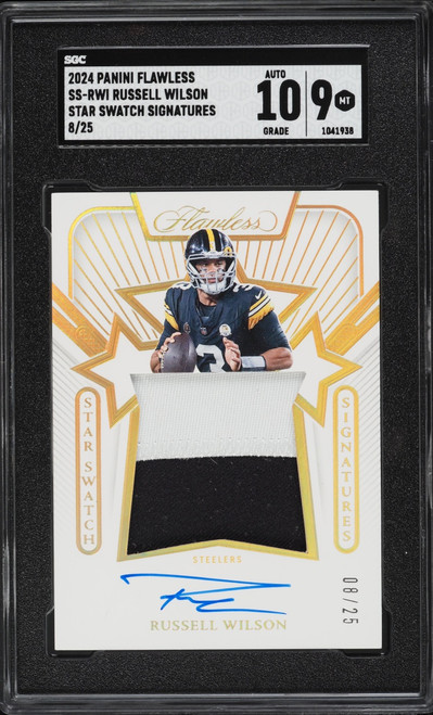 2024 Panini Flawless Star Swatch Russell Wilson PATCH AUTO /25 #SS-RWI SGC 9 MINT