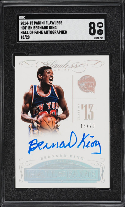 2014 Panini Flawless Hall Of Fame Bernard King AUTO /20 #HOF-BK SGC 8 NM-MT