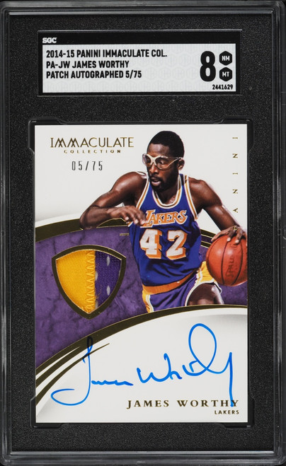 2014 Immaculate Collection James Worthy PATCH AUTO /75 #PA-JW SGC 8 NM-MT