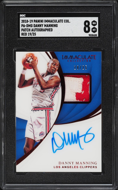 2018 Immaculate Collection Red Danny Manning PATCH AUTO /25 #PA-DMG SGC 8 NM-MT
