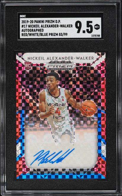 2019 Panini Prizm Draft Picks Red White Blue Nickeil Alexander-Walker ROOKIE AUTO /99 SGC 9.5