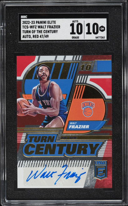 2022 Panini Elite Turn Of The Century Red Walt Frazier AUTO /49 #TCS-WFZ SGC 10 GEM MINT