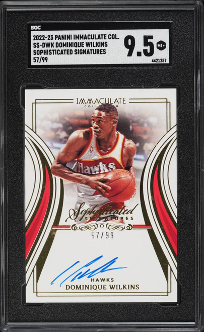 2022 Immaculate Collection Sophisticated Dominique Wilkins AUTO /99 #SS-DWK SGC 9.5 MINT+