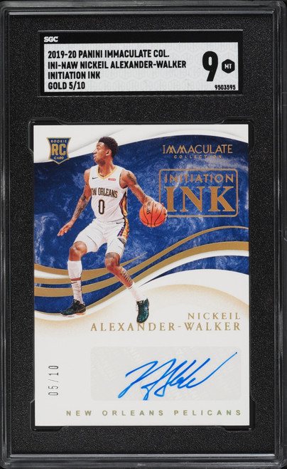 2019 Immaculate Collection Initiation Ink Gold Nickeil Alexander-Walker ROOKIE AUTO /10 SGC 9