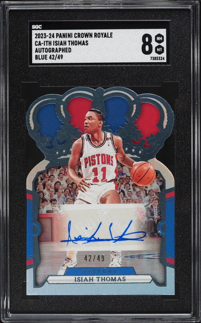 2023 Panini Crown Royale Blue Isiah Thomas AUTO /49 #CA-ITH SGC 8 NM-MT