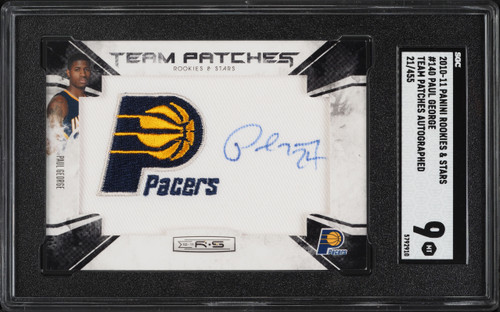 2010 Panini Stars Team Paul George ROOKIE PATCH AUTO /455 #140 SGC 9 MINT