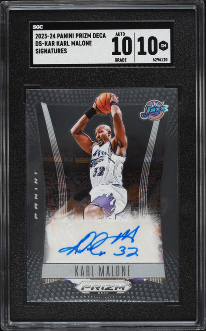 2023 Panini Prizm Deca Karl Malone AUTO #DS-KAR SGC 10 GEM MINT