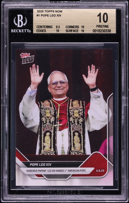 2025 Topps Now Pope Leo XIV #POPE-1 BGS 10 PRISTINE