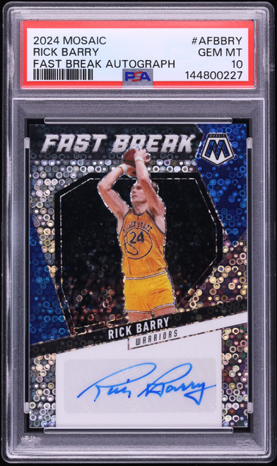 2024 Panini Mosaic Fast Break Rick Barry AUTO #AFBBRY PSA 10 GEM MINT