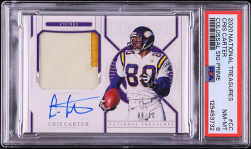 2020 National Treasures Colossal Prime Cris Carter PATCH AUTO /10 #CS-CC PSA 8 NM-MT