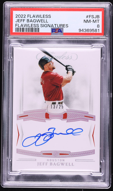 2022 Panini Flawless Signatures Jeff Bagwell AUTO /25 #FSJB PSA 8 NM-MT