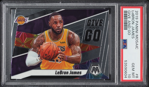 2019 Panini Mosaic Give & Go LeBron James #8 PSA 10 GEM MINT