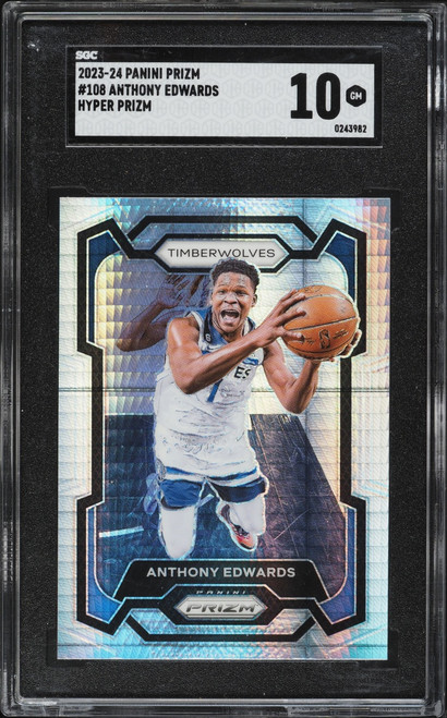 2023 Panini Prizm Hyper Anthony Edwards #108 SGC 10 GEM MINT
