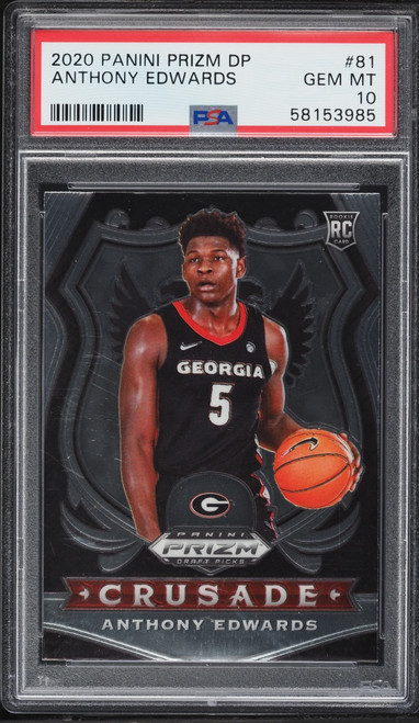 2020 Panini Prizm Draft Picks Crusade Anthony Edwards ROOKIE #81 PSA 10 GEM MINT