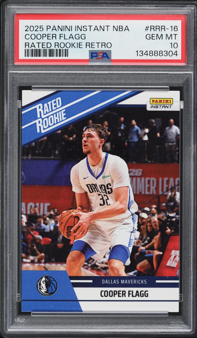 2025 Panini Instant NBA Retro Cooper Flagg ROOKIE /14417 #RRR-16 PSA 10 GEM MINT