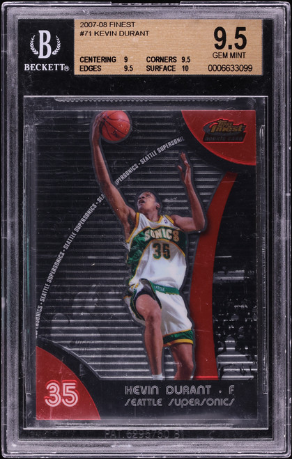2007 Finest Basketball Kevin Durant ROOKIE #71 BGS 9.5 GEM MINT