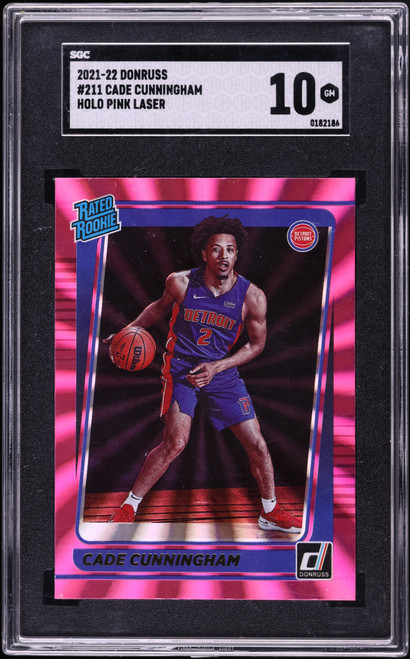 2021 Donruss Holo Pink Laser Cade Cunningham ROOKIE #211 SGC 10 GEM MINT