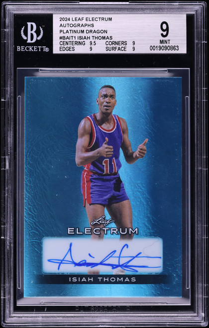 2024 Leaf Electrum Platinum Dragon Isiah Thomas AUTO 6/6 #BAIT1 BGS 9 MINT