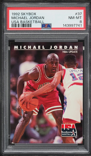 1992 Skybox USA Basketball Michael Jordan #37 PSA 8 NM-MT