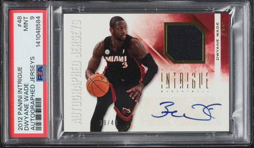 2012 Panini Intrigue Jerseys Dwyane Wade PATCH AUTO /49 #48 PSA 9 MINT