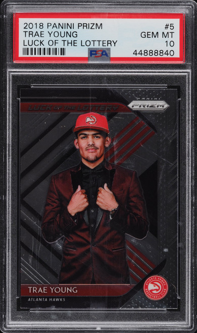 2018 Panini Prizm Luck Of The Lottery Trae Young ROOKIE #5 PSA 10 GEM MINT