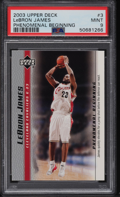 2003 Upper Deck Phenomenal Beginning LeBron James ROOKIE #3 PSA 9 MINT