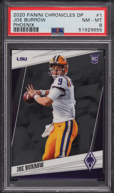 2020 Panini Chronicles Draft Picks Phoenix Joe Burrow ROOKIE #1 PSA 8 NM-MT